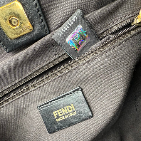 Fendi Black Zucca Coated Canvas Tote