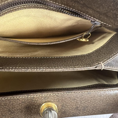 Gucci Old Gucci Hand bag Pigskin Leather Brown Leather handbag
