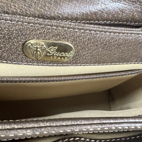 Gucci Old Gucci Hand bag Pigskin Leather Brown Leather handbag