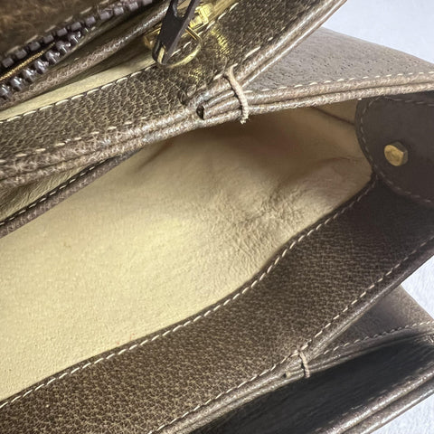 Gucci Old Gucci Hand bag Pigskin Leather Brown Leather handbag