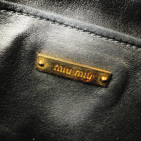 Miu Miu Black Matelasse Leather Crossbody Bag