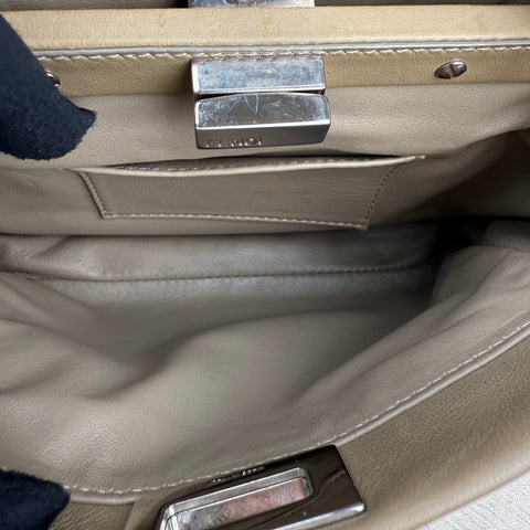 Fendi Peekaboo 2WAY Shoulder Bag Hand Bag Beige