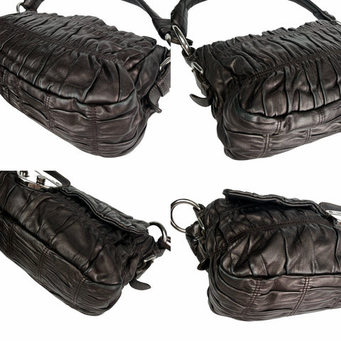 Prada Black Gaufre Leather Shoulder Bag