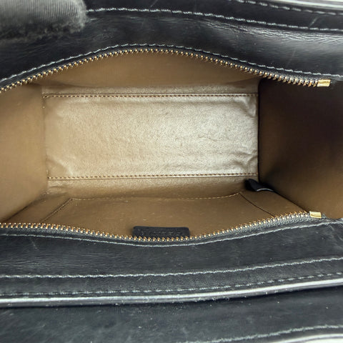 Celine Luggage Nano Shopper Handbag Black Blue Beige