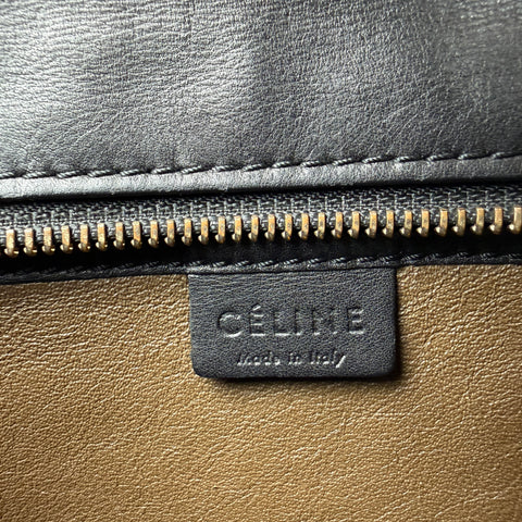 Celine Luggage Nano Shopper Handbag Black Blue Beige