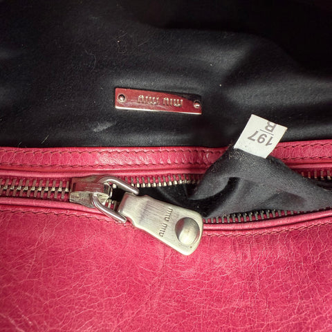 Miu Miu Pink Lambskin Leather Matelasse Shopping Bag