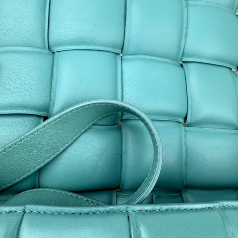 Bottega Veneta Turquoise Padded Leather Cassette Crossbody Bag Blue
