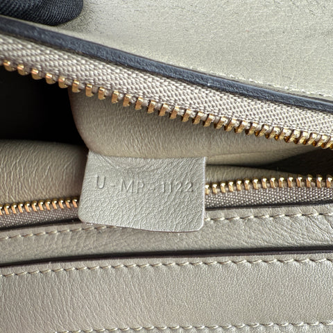 Celine Trapeze large model handbag in beige leather and beige suede