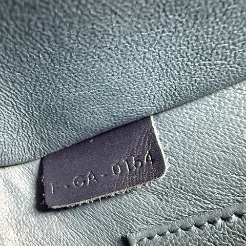 Celine Luggage medium model handbag in blue, dark blue and grey tricolor leather