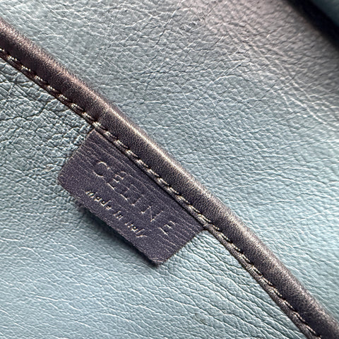 Celine Luggage medium model handbag in blue, dark blue and grey tricolor leather