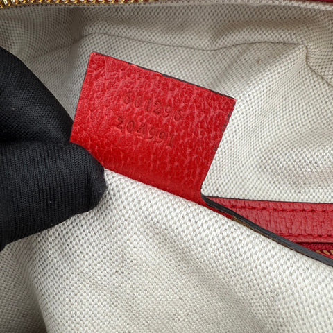 Gucci Beige/Red GG Supreme Canvas and Leather Small Backpack