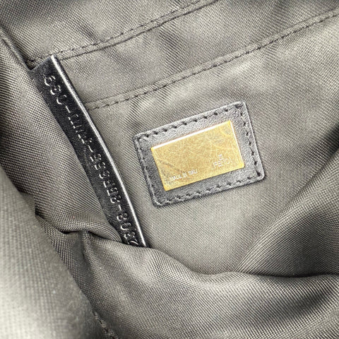 Fendi Brown Pattern Ring Pleat Tote Zucca Canvas Shoulder Bag Medium