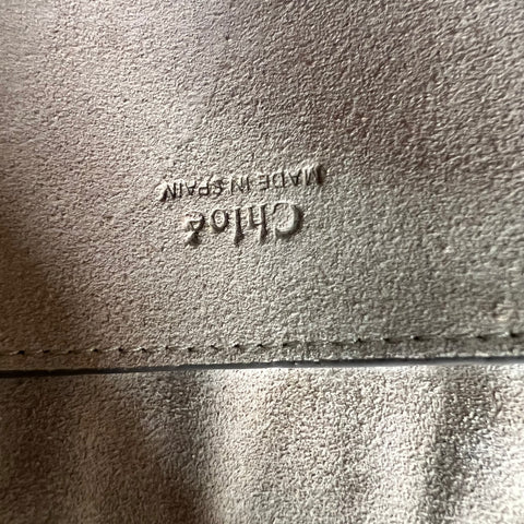 Chloé Chloe Faye Chain Suede Leather Gray Blue Crossbody Bag Grey