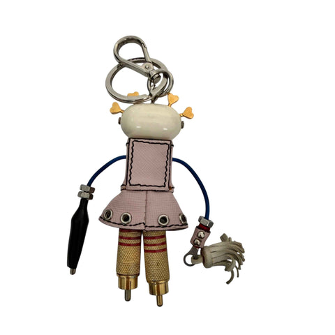 Prada Cheer Robot Keychain In Light Pink