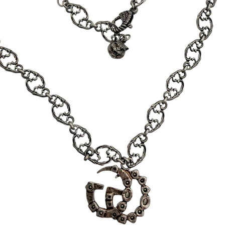 Gucci Silver Crystal GG Necklace