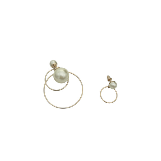 Pre-owned Dior Tribales Faux Pearl Gold Tone Earrings main image