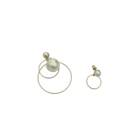 Pre-owned Dior Tribales Faux Pearl Gold Tone Earrings main image