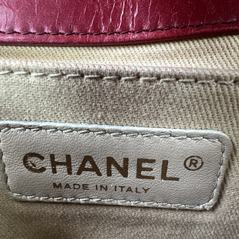 Chanel Red Leather Quilted Medium Boy Bag Flap w/ Gold Chain