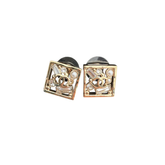 Chanel Stud Earrings Gold