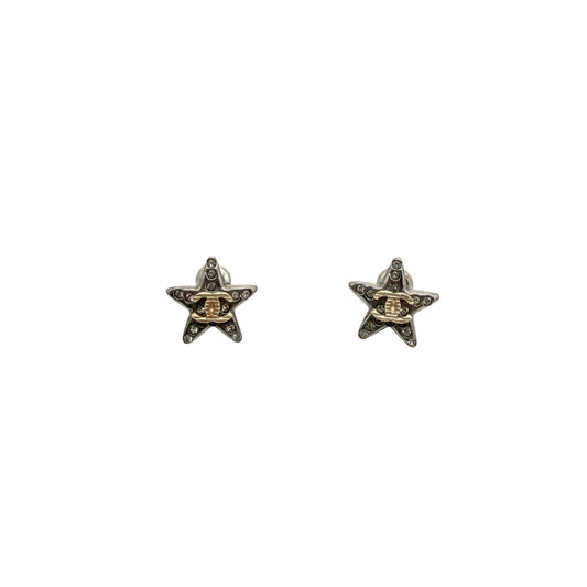 Chanel Crystal CC Star Earrings