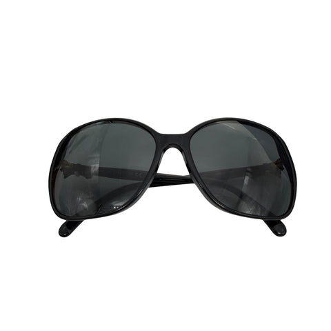 Pre-owned Chanel Black Frame Black Tint Bow Sunglasses-5205