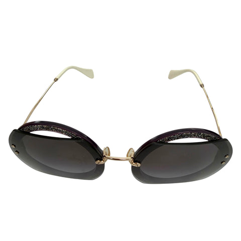 Pre-owned Miu Miu MU 06SS - VYU5D1 Dark Violet Sunglasses