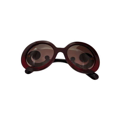 Prada PR27NS MAX0A5 Red Mimimal Baroque Sunglasses