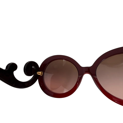 Prada PR27NS MAX0A5 Red Mimimal Baroque Sunglasses