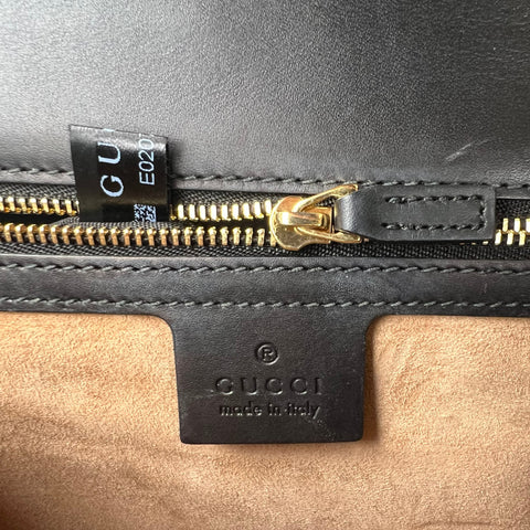 Gucci Sylvie Black Leather Bag Women Handbag