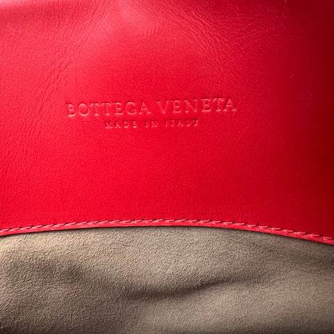 Bottega Veneta Red Intrecciato Woven Nappa Leather Roma Tote Bag