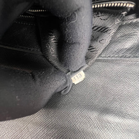 Prada Saffiano Righe Sound Lock crossbody bag