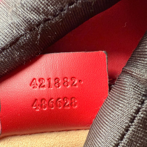 Gucci Leather Sylvie Small Shoulder Bag Red