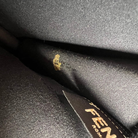 Fendi Monster Fur Leather Crossbody Black