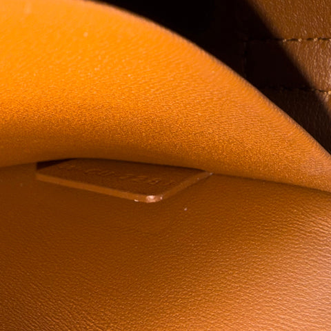 Celine Claude Triomphe Canvas and Calfskin Tan Shoulder Bag