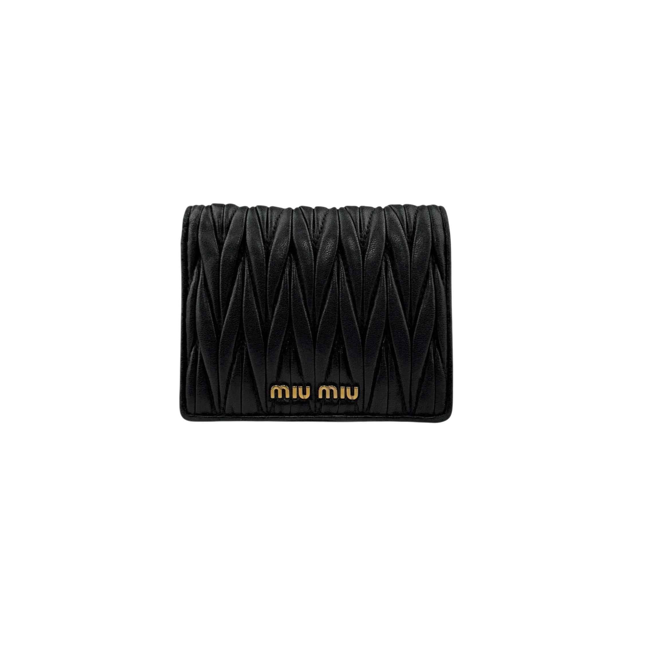 Miu Miu Small matelassé nappa leather wallet