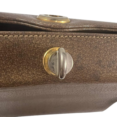 Gucci Old Gucci Hand bag Pigskin Leather Brown Leather handbag