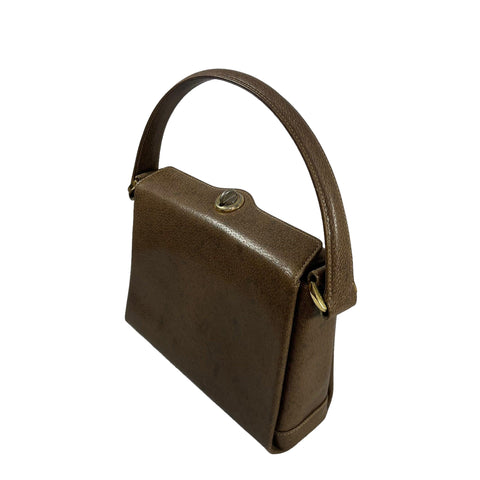 Gucci Old Gucci Hand bag Pigskin Leather Brown Leather handbag