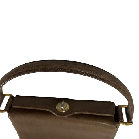 Gucci Old Gucci Hand bag Pigskin Leather Brown Leather handbag