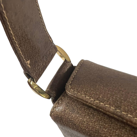 Gucci Old Gucci Hand bag Pigskin Leather Brown Leather handbag