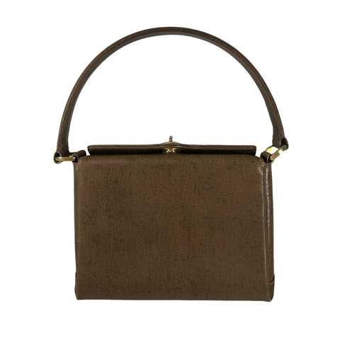 Gucci Old Gucci Hand bag Pigskin Leather Brown Leather handbag