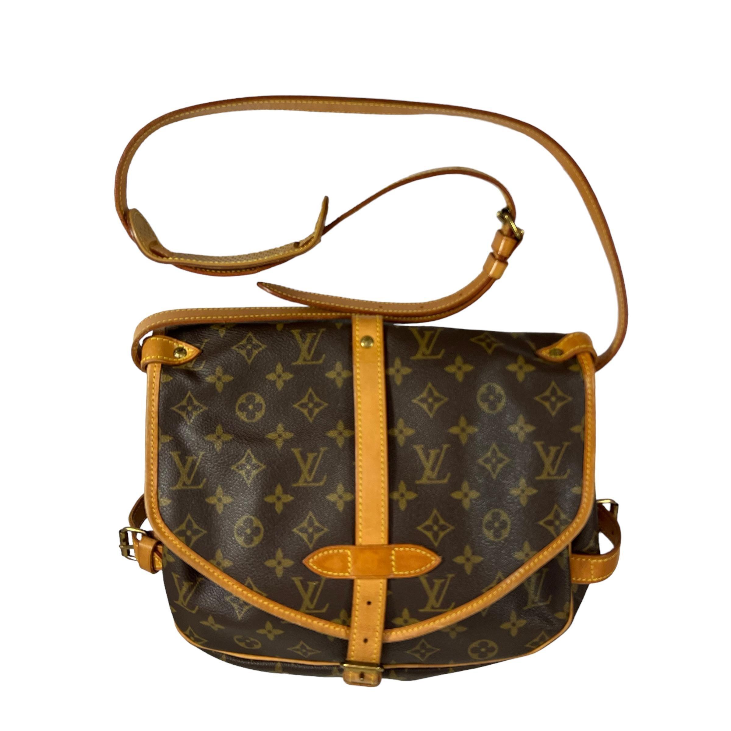 Louis Vuitton Saumur Leather Handbag - Loop Vintage