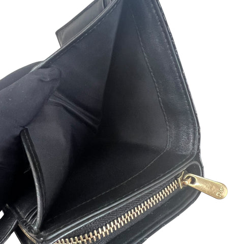 Dior Patent Card Holder Cannage Pattern Wallet
