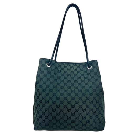 Gucci Green/Black GG Canvas Tote