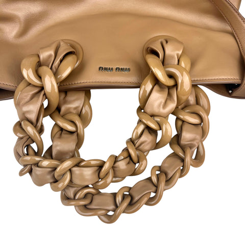 Miu Miu Convertible Resin Chain Tote Leather with Resin Medium