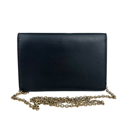Dior Black Smooth Calfskin Leather J'ADIOR Wallet on Chain Clutch Bag