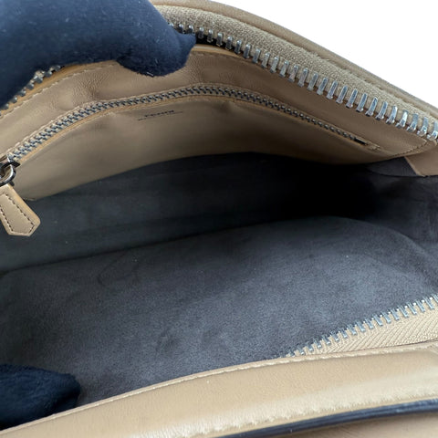 Fendi Beige gesteppte Dotcom-Schultertasche Braun