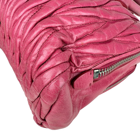 Miu Miu Pink Lambskin Leather Matelasse Shopping Bag