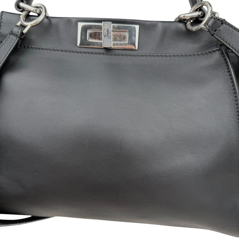 Fendi Peekaboo medium model shoulder bag in black leather