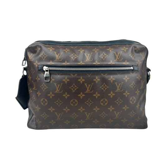 Louis Vuitton Messenger shoulder bag in brown monogram canvas and black leather