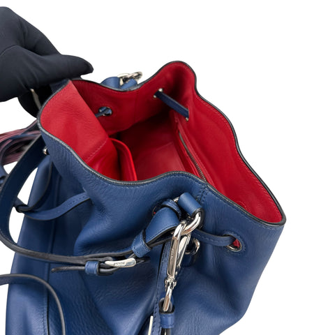 Prada Bags Bucket bags Prada Blue Calfskin Leather Bucket Bag